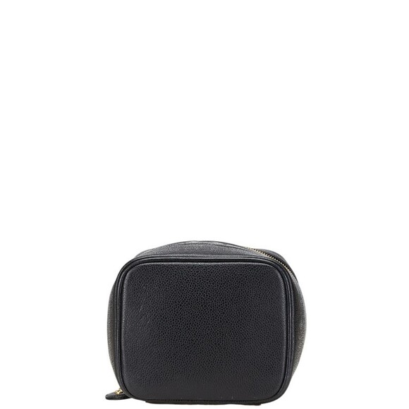 CHANEL Black Caviar Leather Logo Vanity Bag - Picture 3 of 14